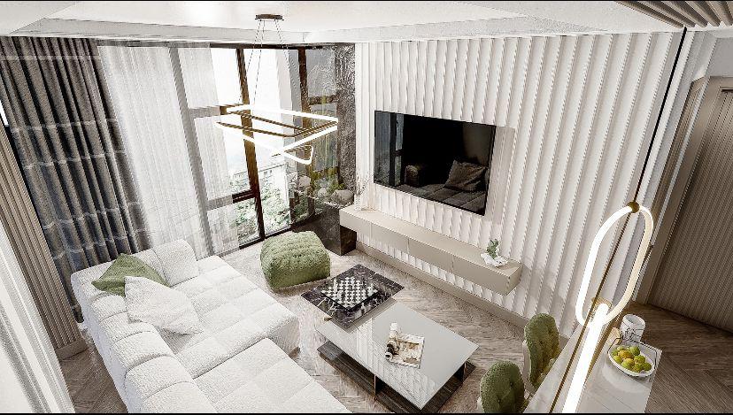 Modern salon tanıtım renderı